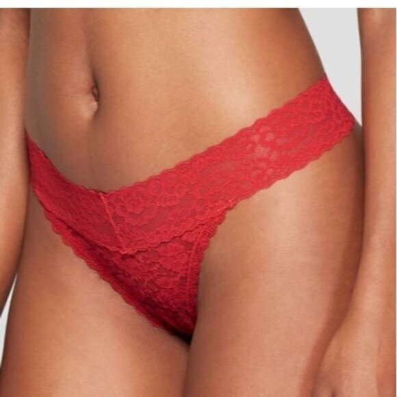 Auden Women's Lace Thong Panties 3-Pack Red/Black/White - Size Medium - Picture 2 of 8